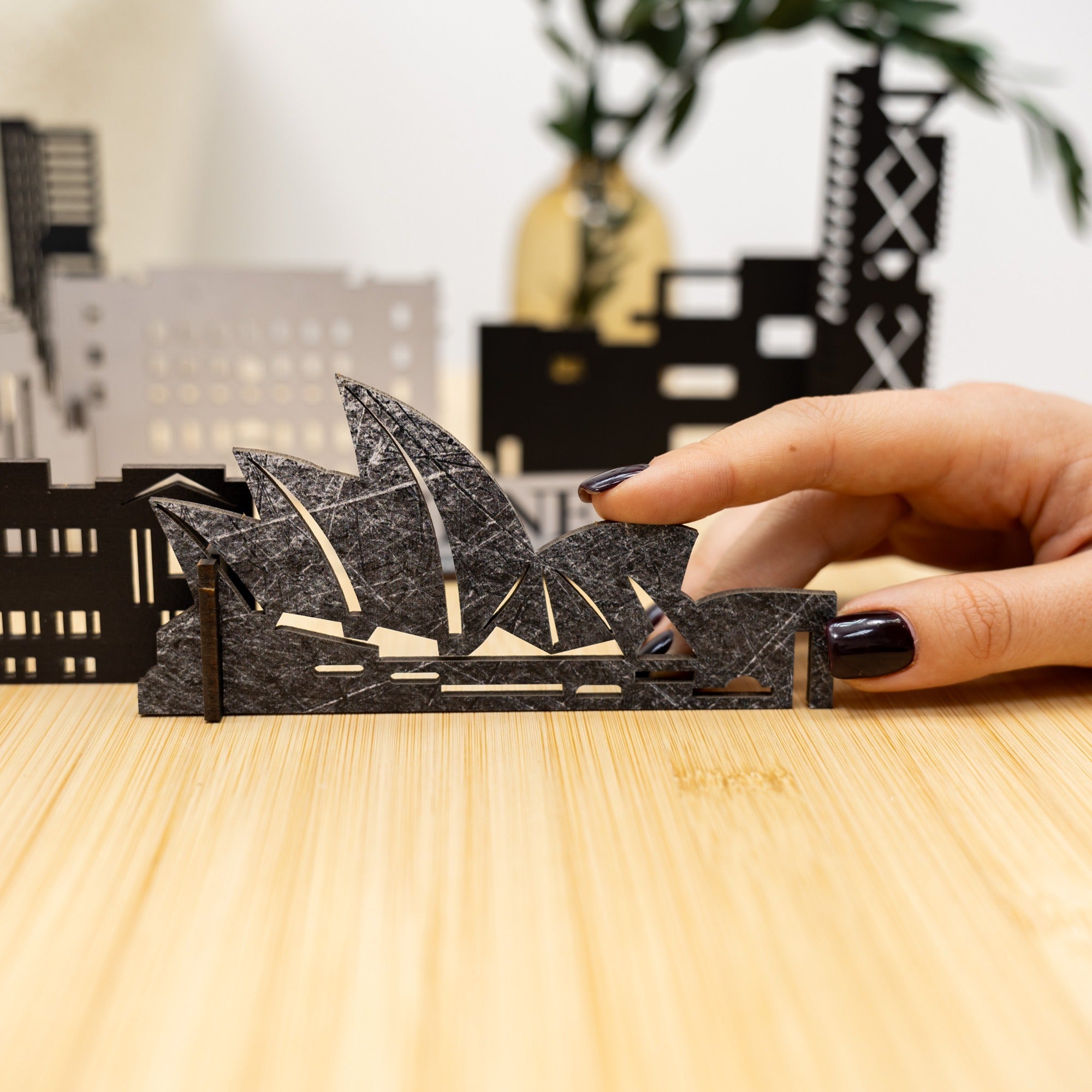Wooden Sydney City Skyline Decor Model – 3D Travel Souvenir