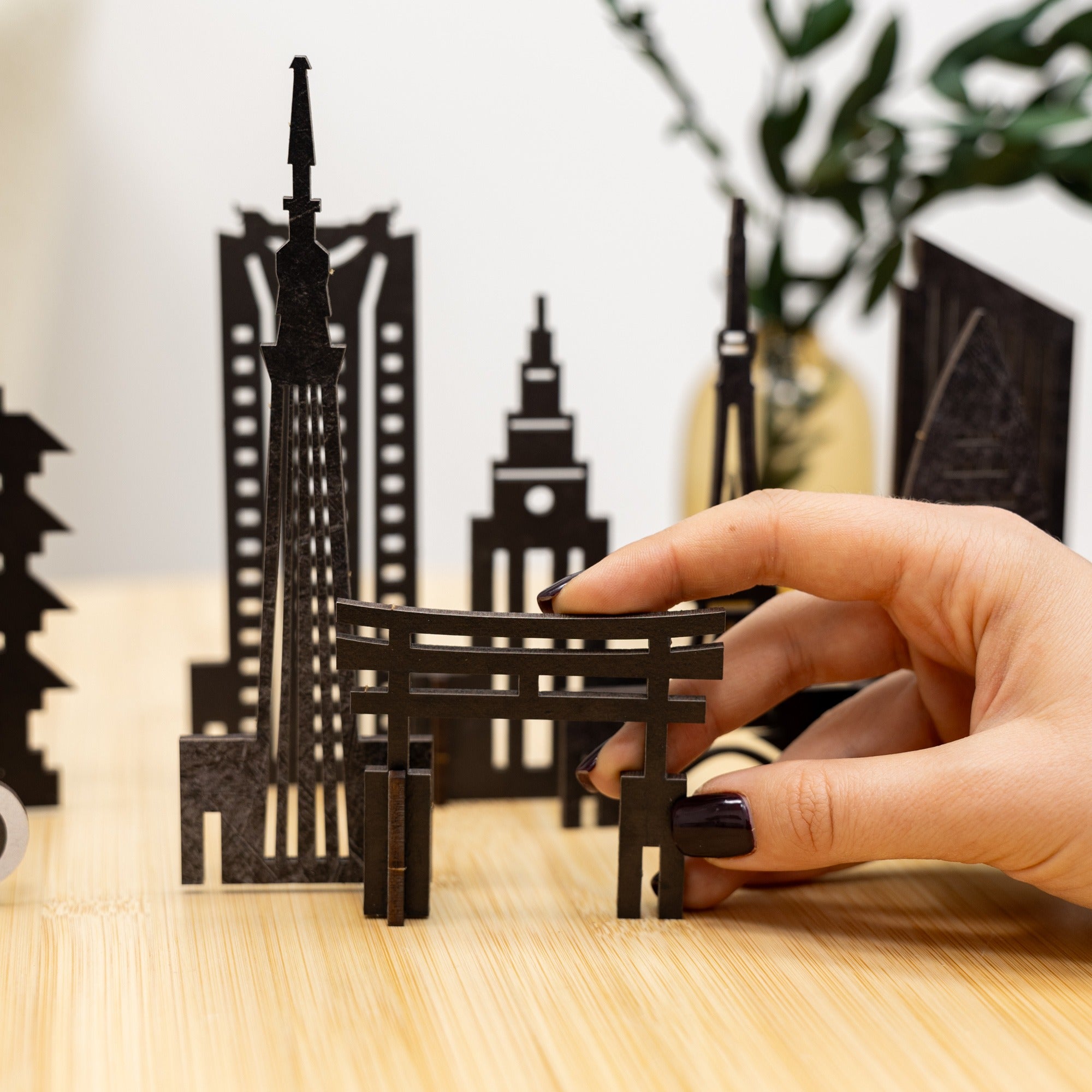 Tokyo Wooden City Skyline Decor - Handcrafted Travel Souvenir