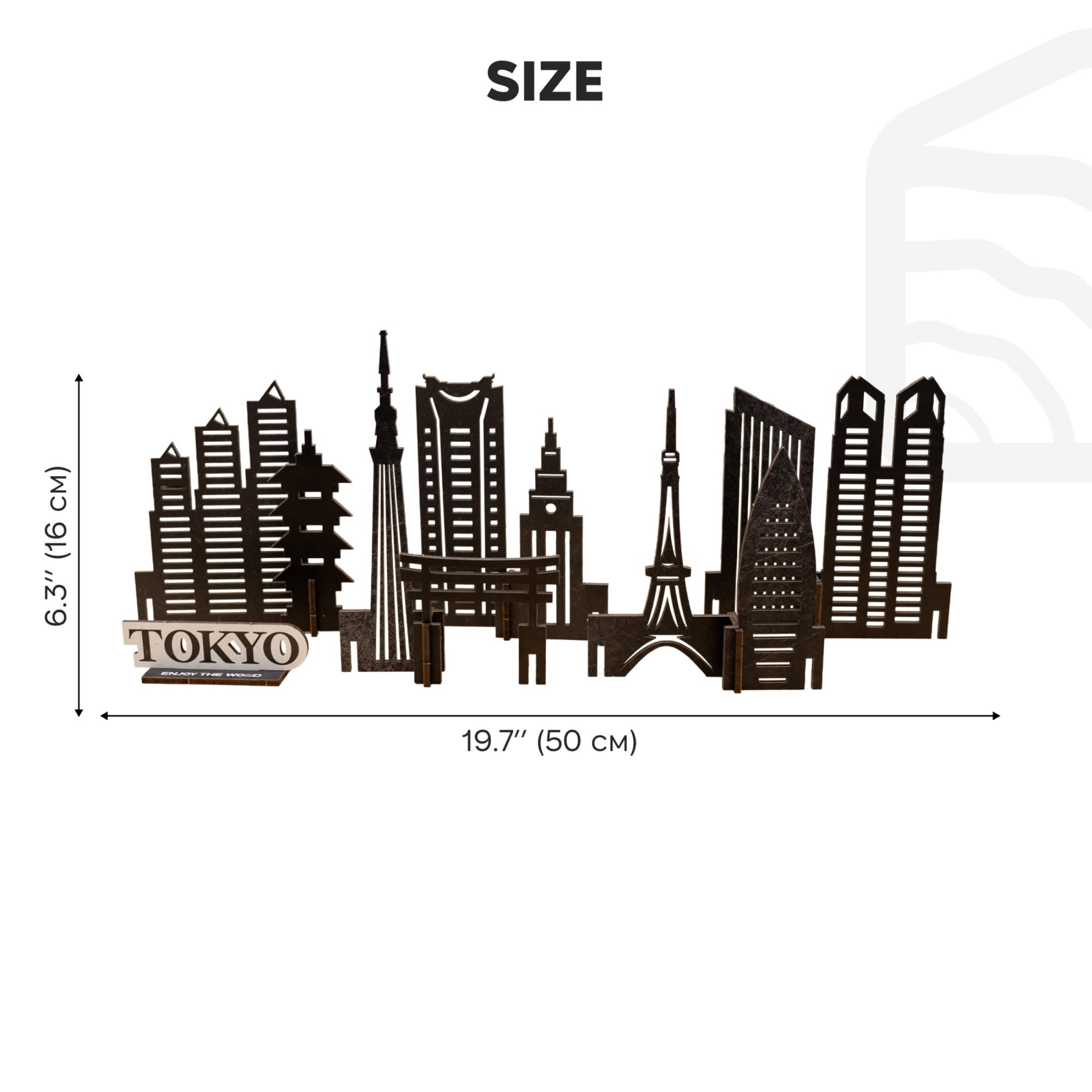 Tokyo Wooden City Skyline Decor - Handcrafted Travel Souvenir
