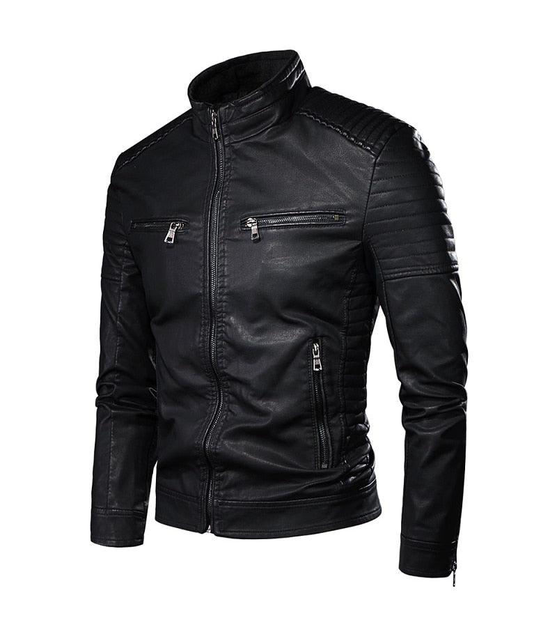 Men Autumn New Casual Vintage PU Leather Jacket Men's Motorcycle Luxury Leather Jacket Men’s Black Jacket For Ridding Motor Bike Outdoor Elegant Jacket For Men Winter Classic Brown Jackets