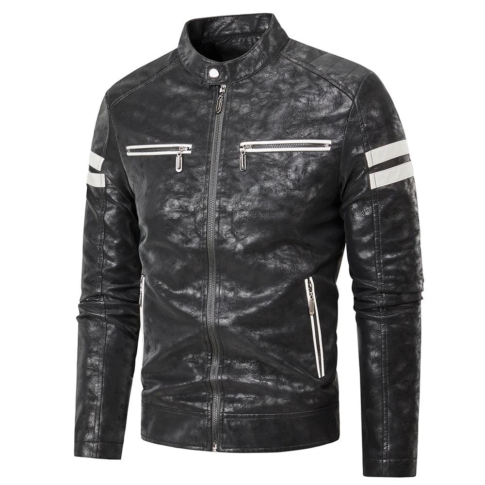 Men Autumn New Casual Vintage PU Leather Jacket Men's Motorcycle Luxury Leather Jacket Men’s Black Jacket For Ridding Motor Bike Outdoor Elegant Jacket For Men Winter Classic Brown Jackets