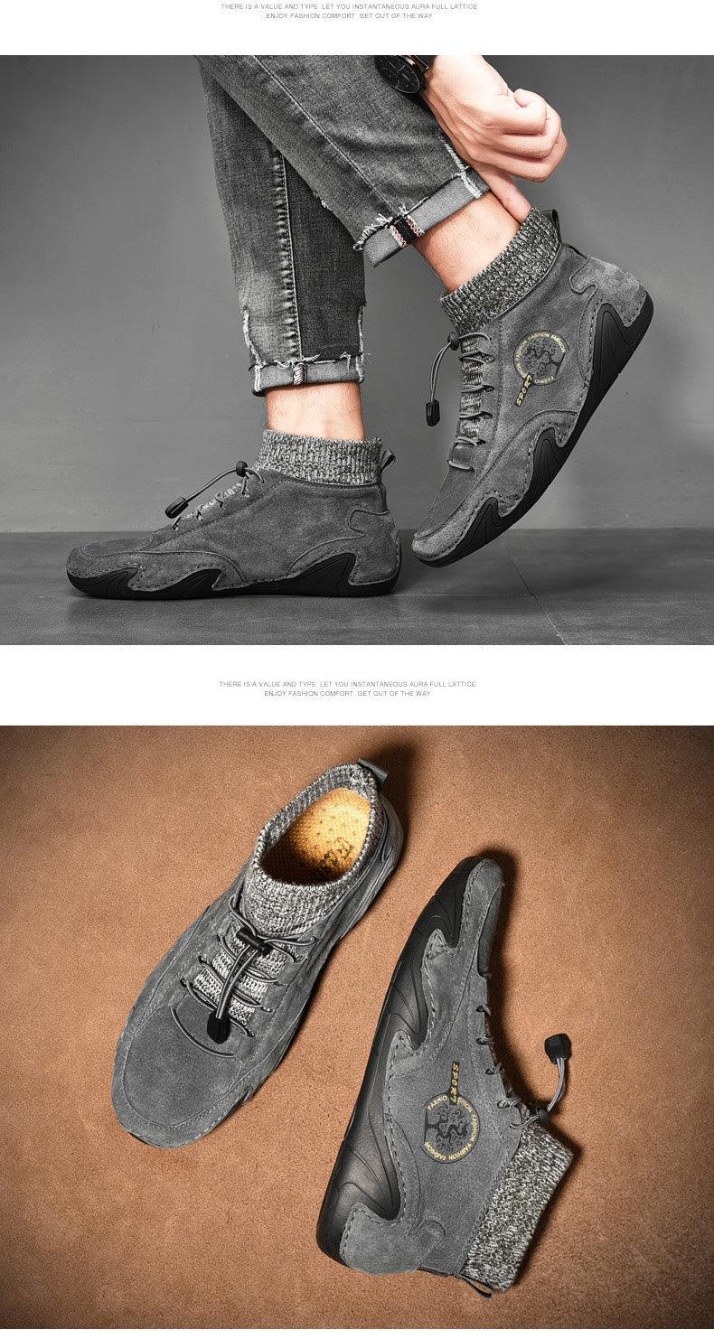 Men's Beige Canvas Casual Walking Sneakers Lightweight Sports Flats
