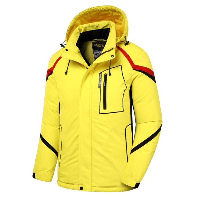 Men's Waterproof Winter Ski Jacket with Detachable Hood