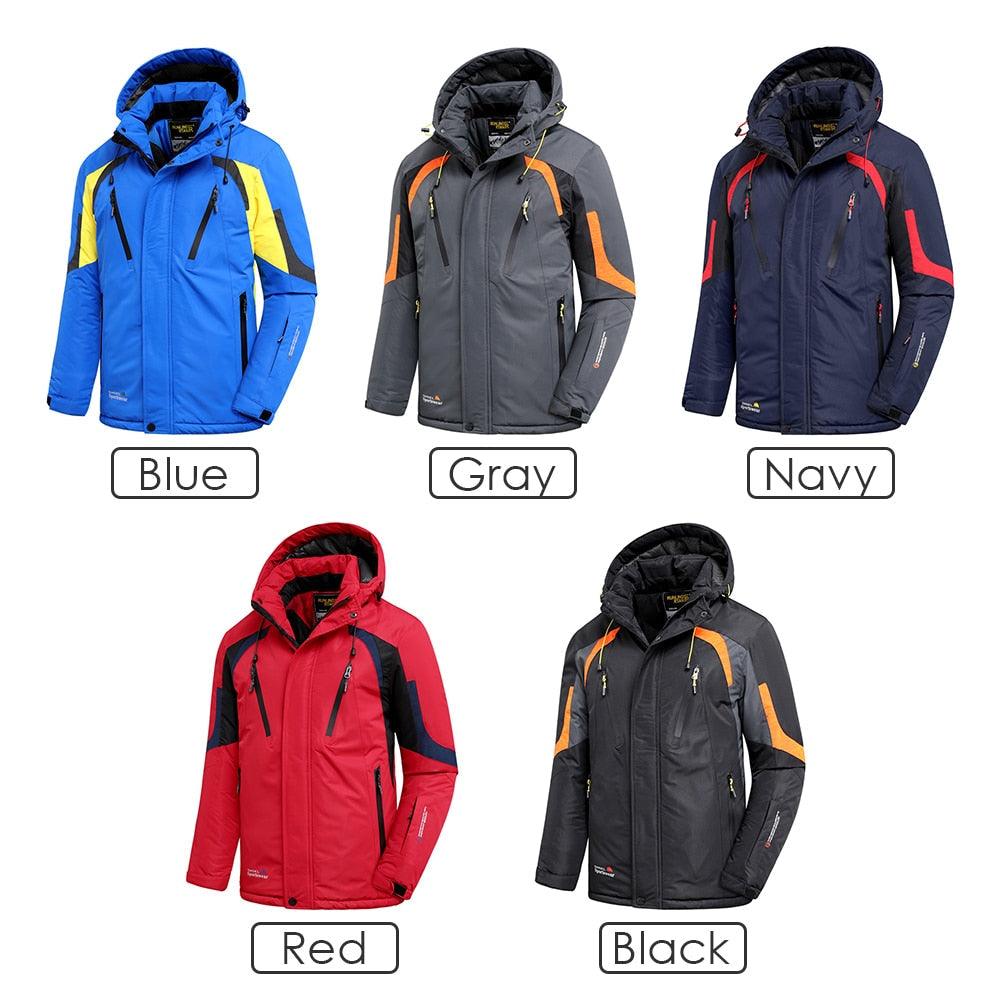 Men's Waterproof Winter Ski Jacket with Detachable Hood