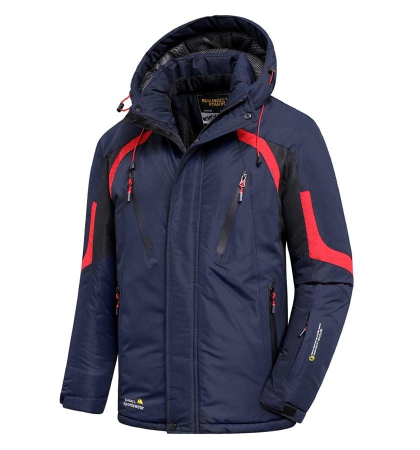 Men's Waterproof Winter Ski Jacket with Detachable Hood