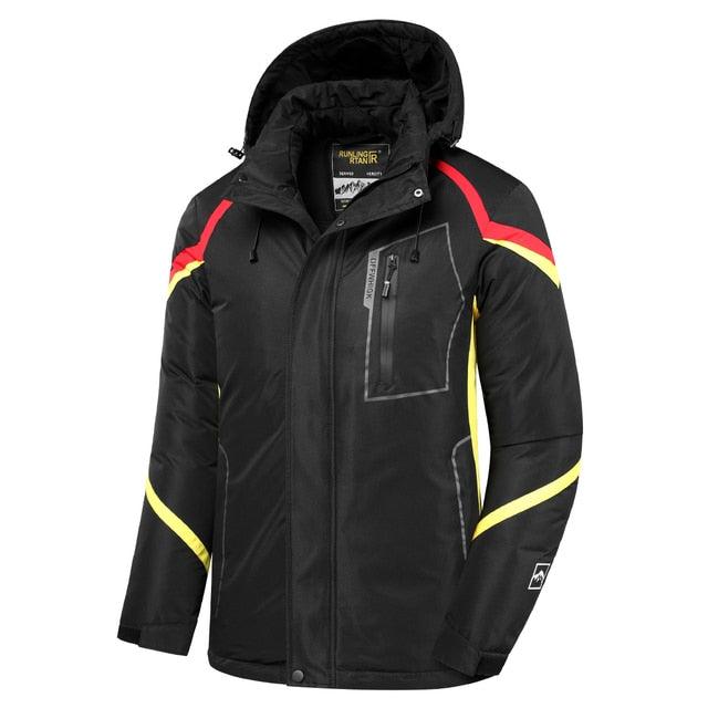 Men's Waterproof Winter Ski Jacket with Detachable Hood