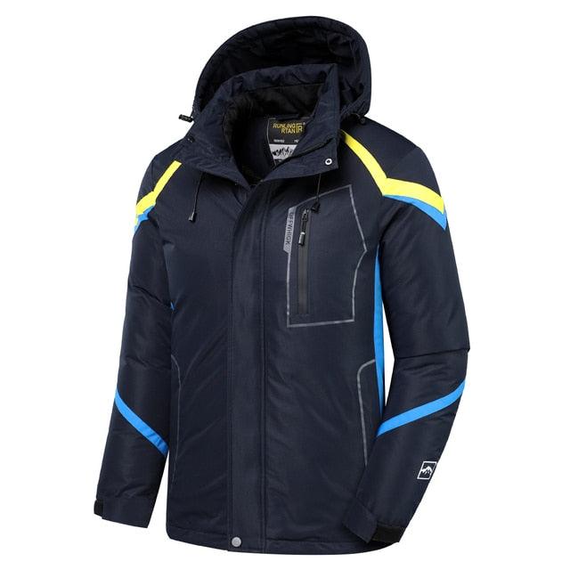 Men's Waterproof Winter Ski Jacket with Detachable Hood