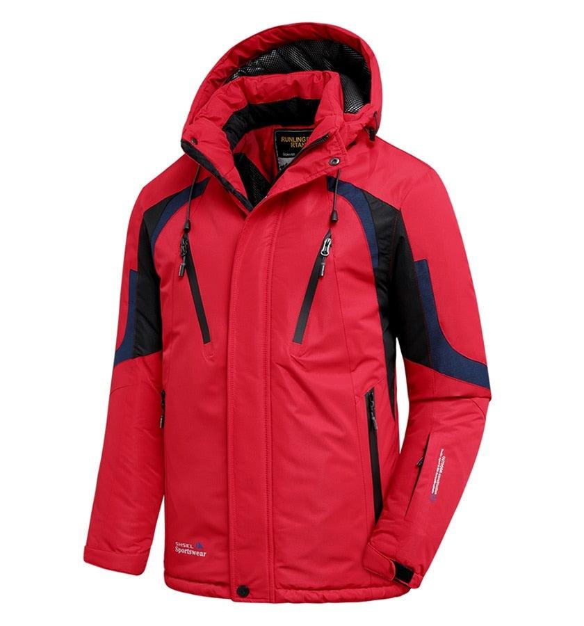 Men's Waterproof Winter Ski Jacket with Detachable Hood