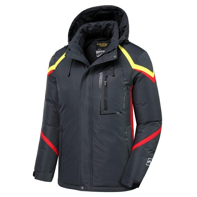 Men's Waterproof Winter Ski Jacket with Detachable Hood