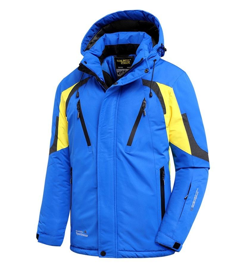 Men's Waterproof Winter Ski Jacket with Detachable Hood