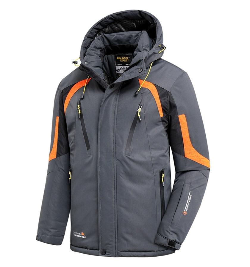 Men's Waterproof Winter Ski Jacket with Detachable Hood