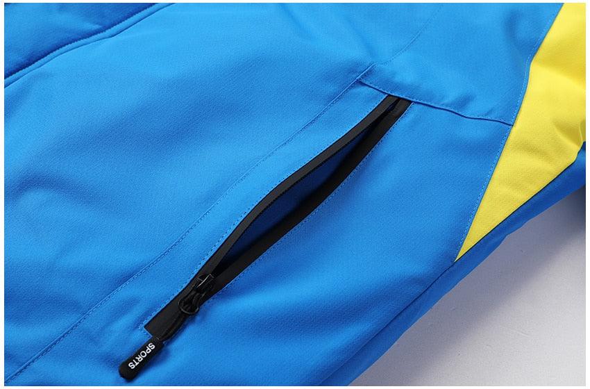 Men's Waterproof Winter Ski Jacket with Detachable Hood