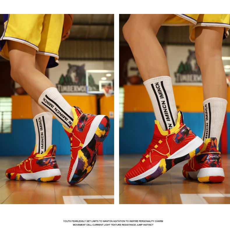 Men's High Top Basketball Shoes Shockproof Cushioning Sneakers