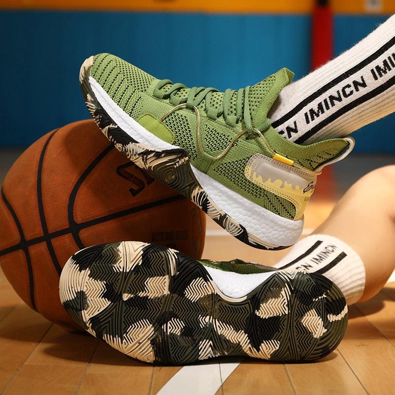 Men's High Top Basketball Shoes Shockproof Cushioning Sneakers