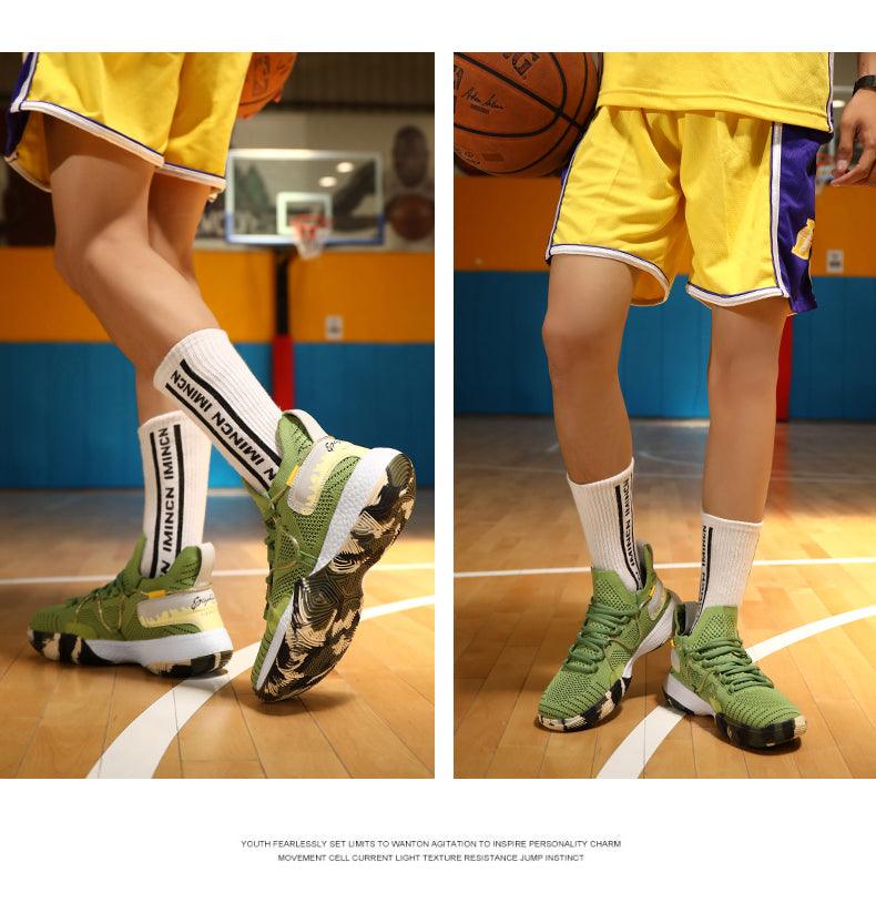 Men's High Top Basketball Shoes Shockproof Cushioning Sneakers