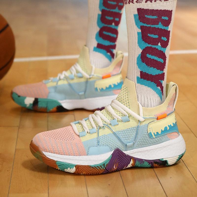 Men's High Top Basketball Shoes Shockproof Cushioning Sneakers