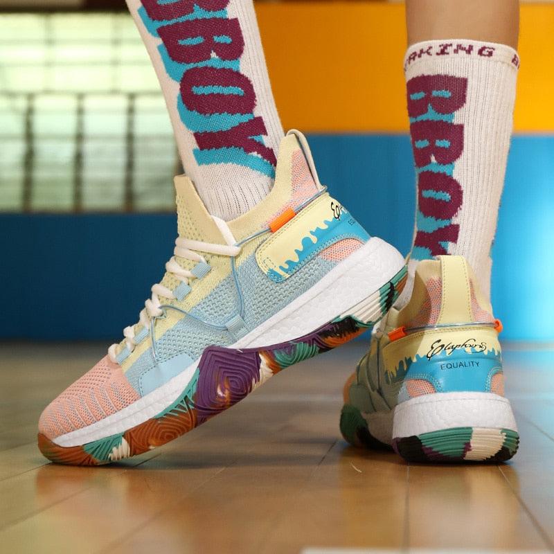 Men's High Top Basketball Shoes Shockproof Cushioning Sneakers