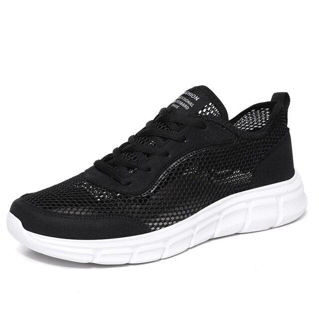 Lightweight Men’s Casual Black Mesh Running Sneakers