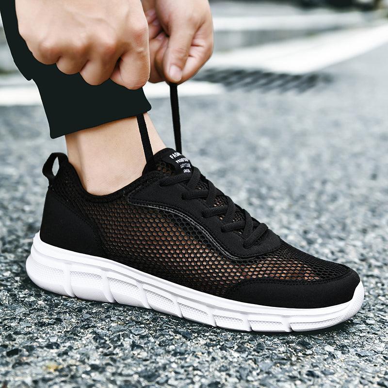 Lightweight Men’s Casual Black Mesh Running Sneakers