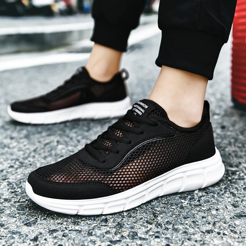 Lightweight Men’s Casual Black Mesh Running Sneakers