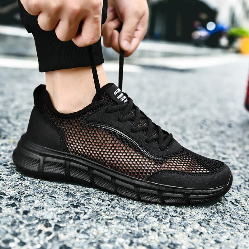 Lightweight Men’s Casual Black Mesh Running Sneakers