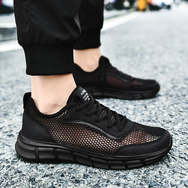 Lightweight Men’s Casual Black Mesh Running Sneakers