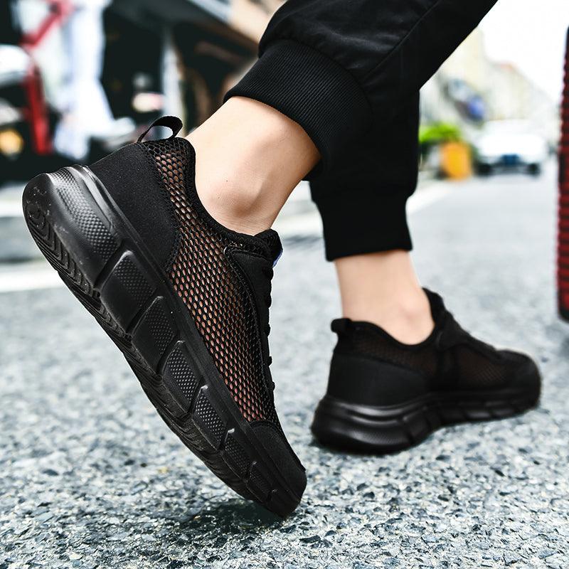Lightweight Men’s Casual Black Mesh Running Sneakers