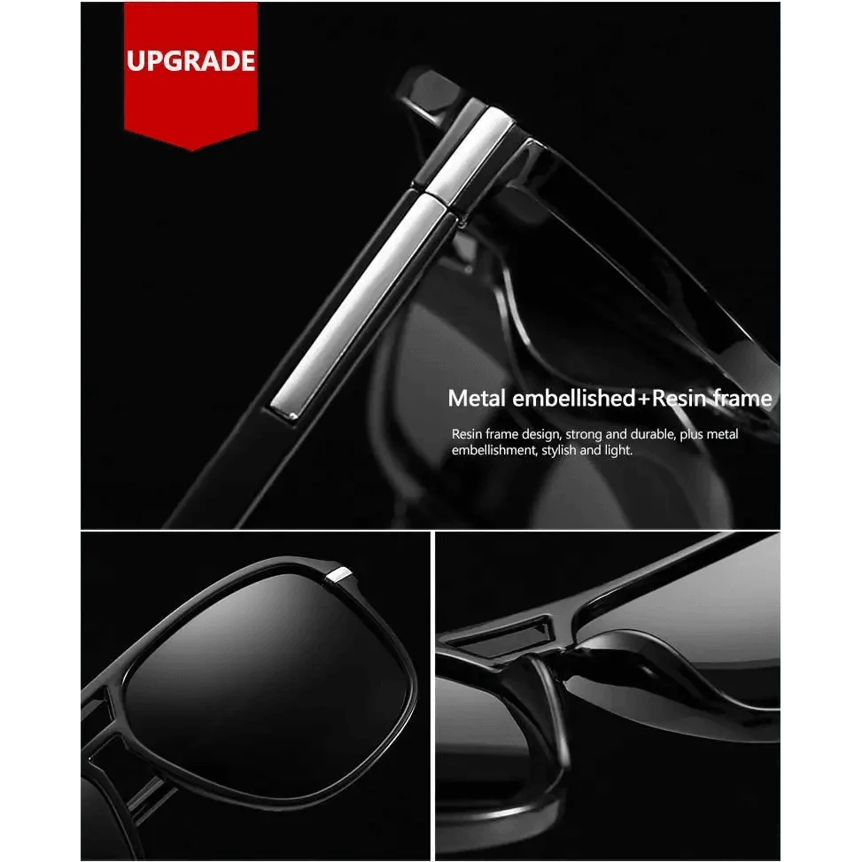 Square Polarized Sunglasses for Men Vintage Driving Sun Glasses