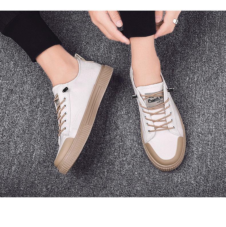 Men's Minimalist Canvas Sneakers Casual Lace-Up Lifestyle Shoes