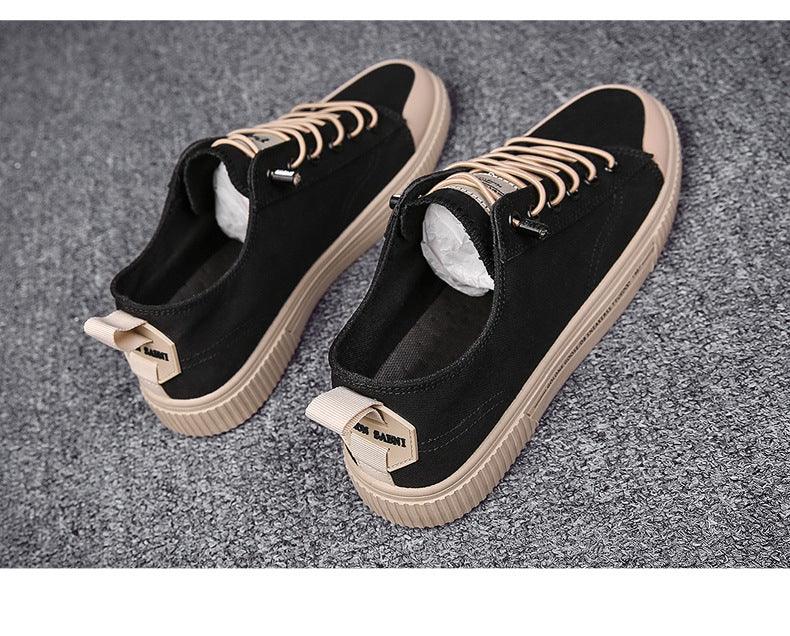 Men's Minimalist Canvas Sneakers Casual Lace-Up Lifestyle Shoes