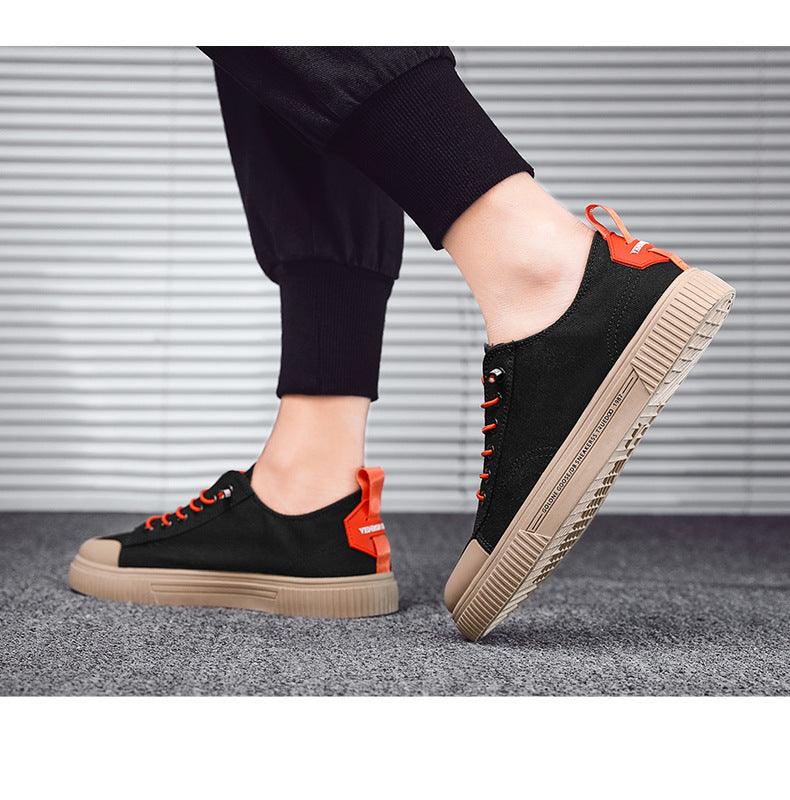 Men's Minimalist Canvas Sneakers Casual Lace-Up Lifestyle Shoes