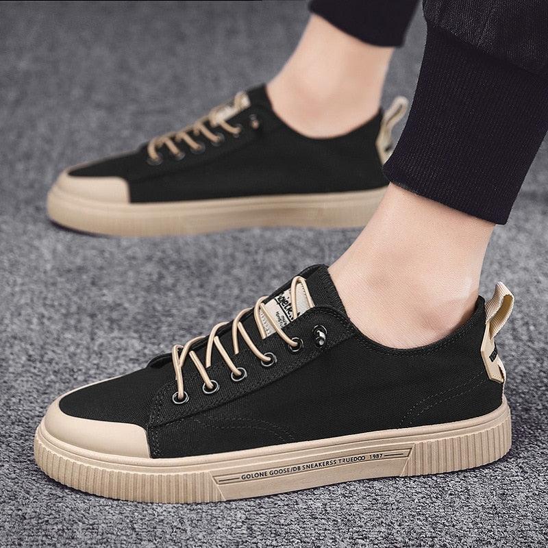 Men's Minimalist Canvas Sneakers Casual Lace-Up Lifestyle Shoes