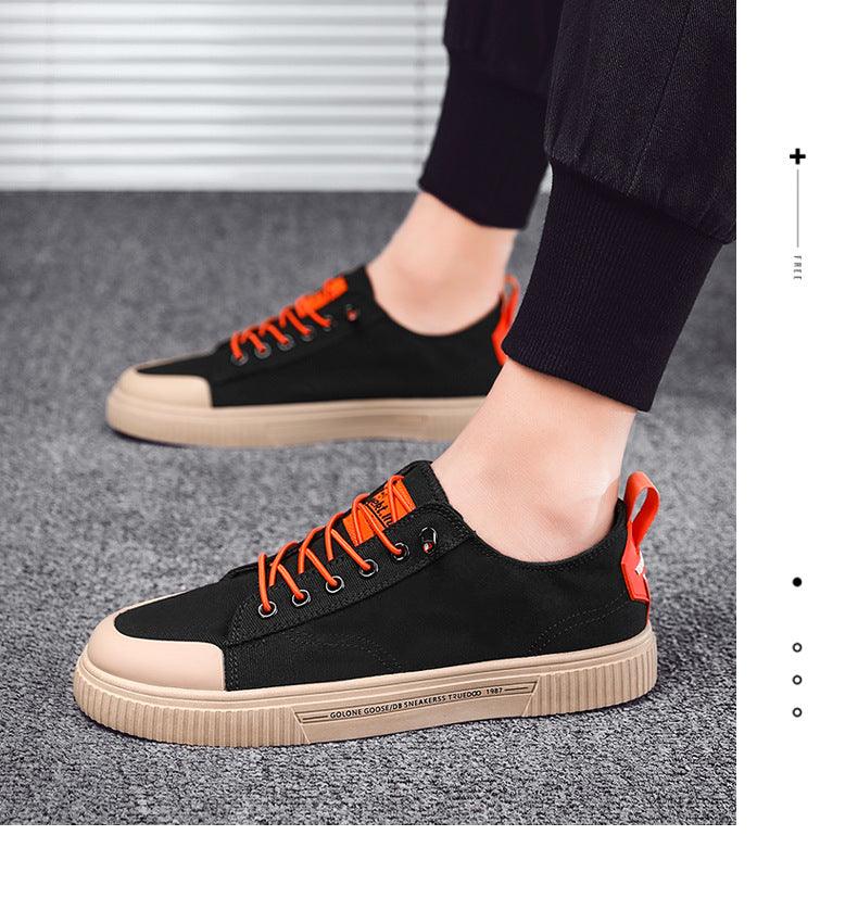 Men's Minimalist Canvas Sneakers Casual Lace-Up Lifestyle Shoes