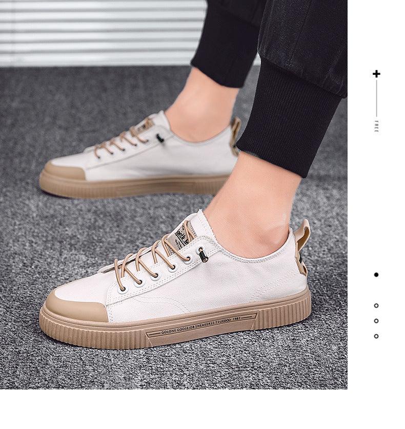 Men's Minimalist Canvas Sneakers Casual Lace-Up Lifestyle Shoes