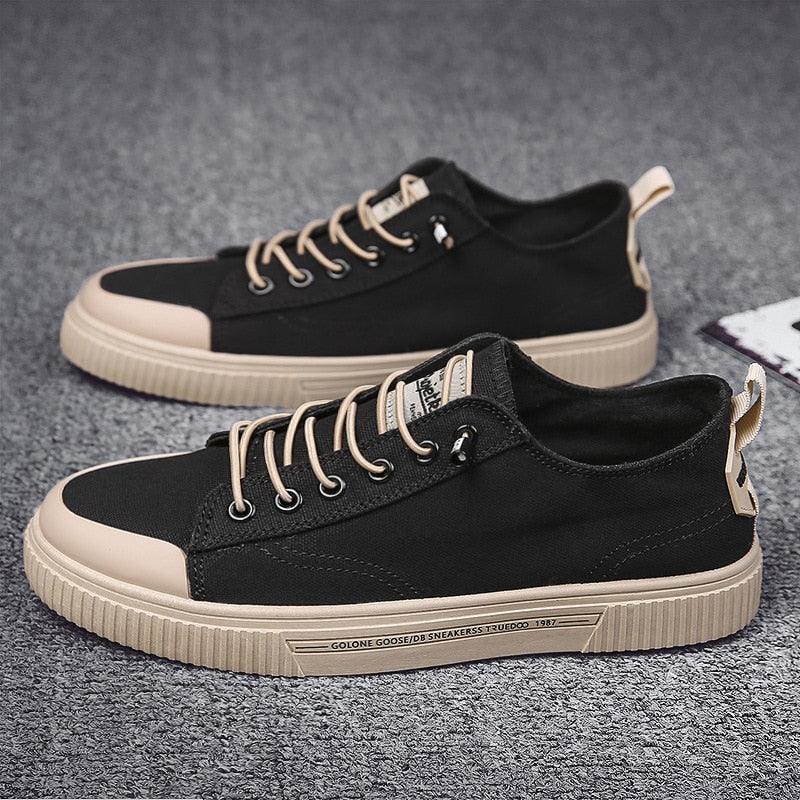 Men's Minimalist Canvas Sneakers Casual Lace-Up Lifestyle Shoes