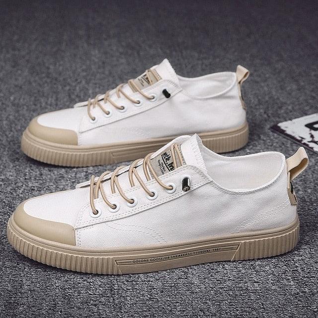 Men's Minimalist Canvas Sneakers Casual Lace-Up Lifestyle Shoes