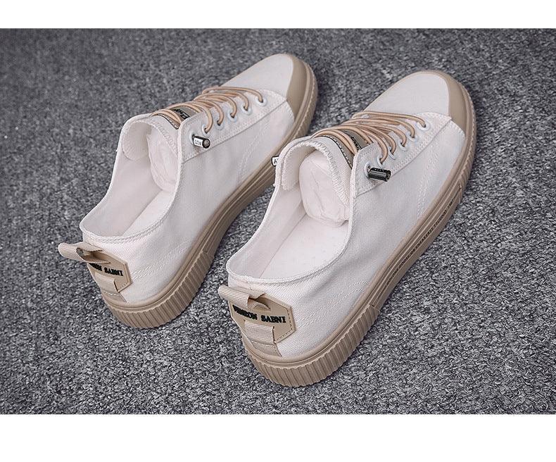 Men's Minimalist Canvas Sneakers Casual Lace-Up Lifestyle Shoes