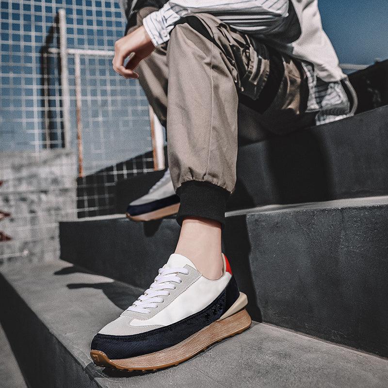 Men's Casual Platform Sneakers, Breathable Sporty Walking Shoes
