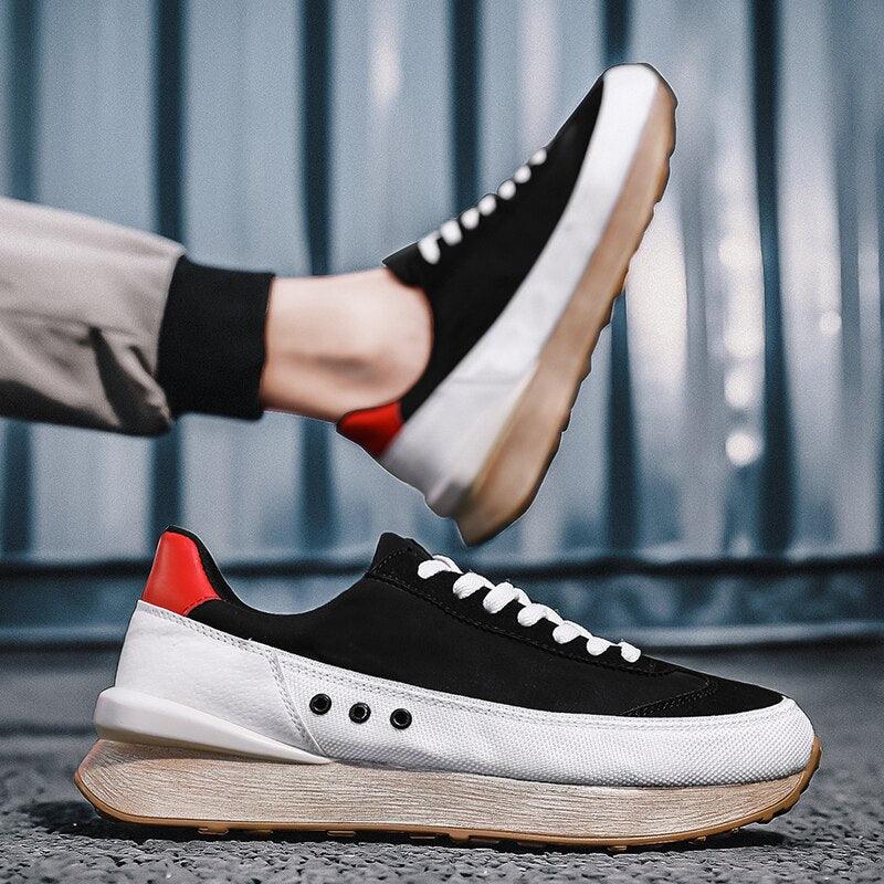 Men's Casual Platform Sneakers, Breathable Sporty Walking Shoes