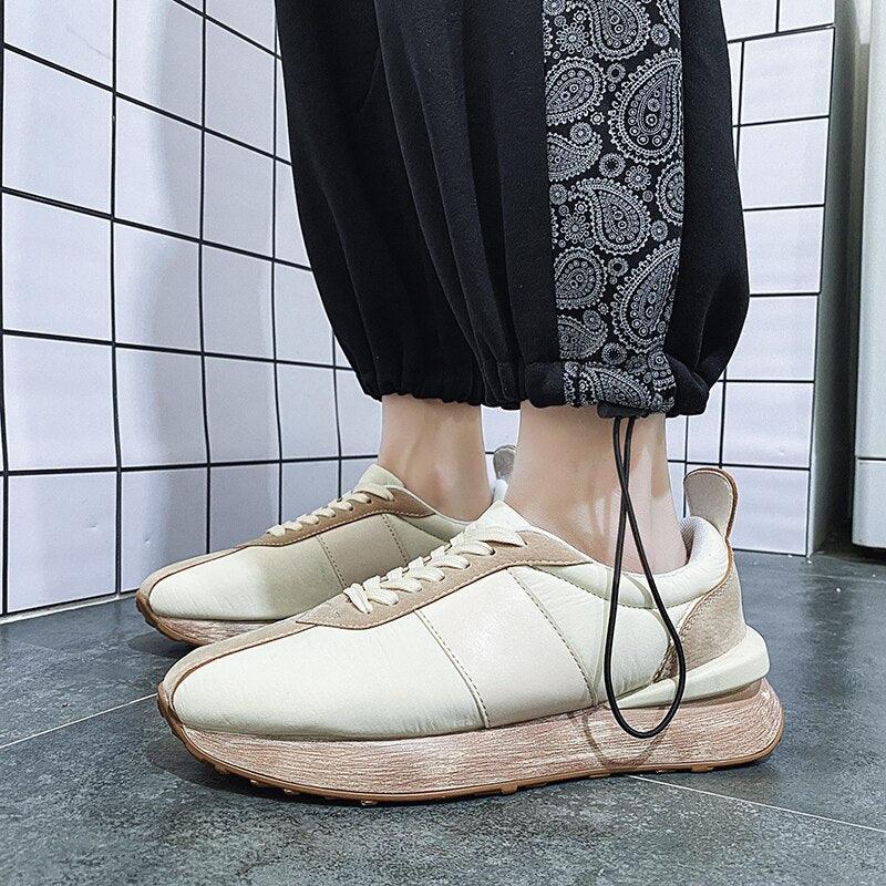 Men's Casual Platform Sneakers, Breathable Sporty Walking Shoes