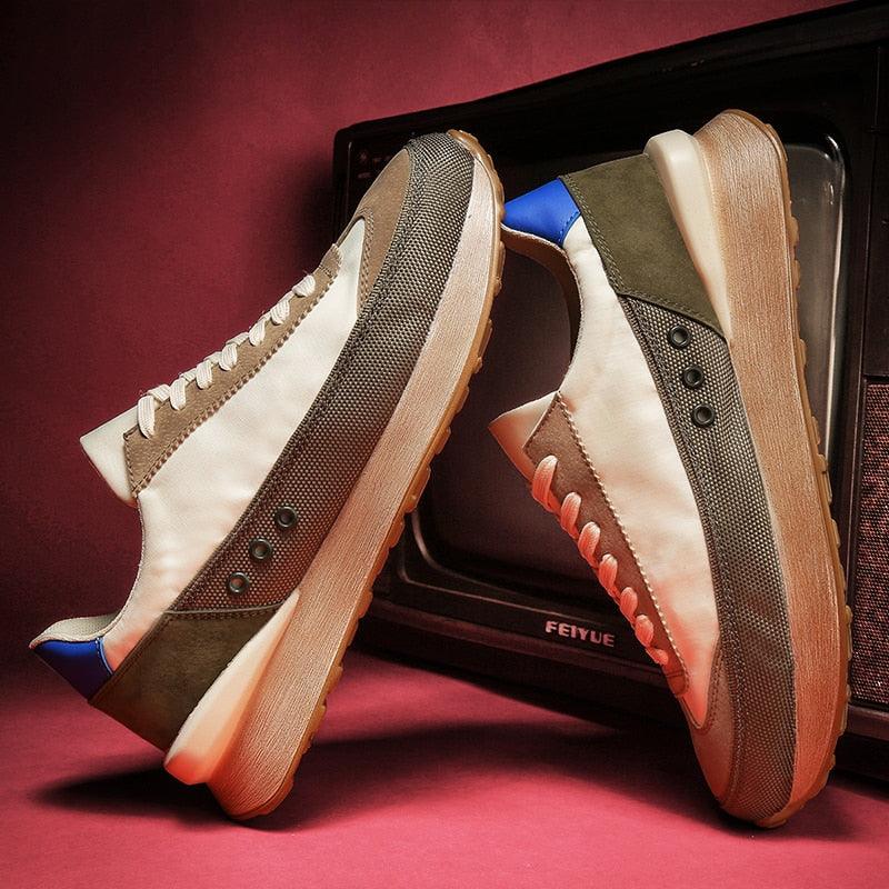 Men's Casual Platform Sneakers, Breathable Sporty Walking Shoes