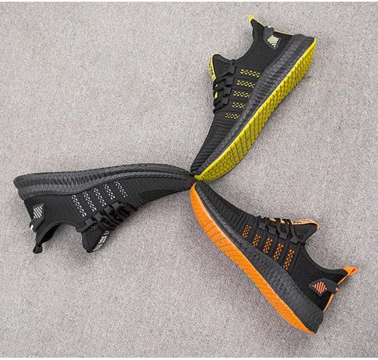 Men’s Lightweight Knit Trainers with Orange Sole