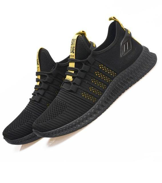 Men’s Lightweight Knit Trainers with Orange Sole