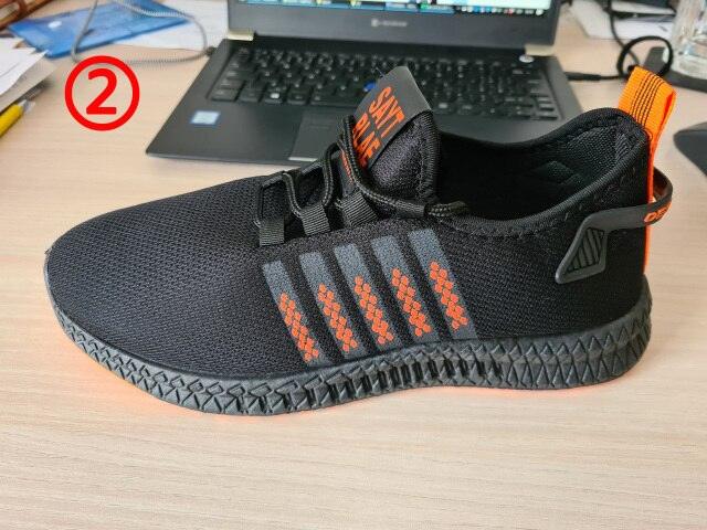 Men’s Lightweight Knit Trainers with Orange Sole