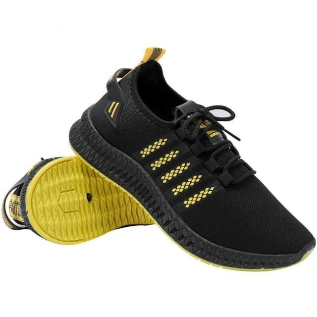 Men’s Lightweight Knit Trainers with Orange Sole