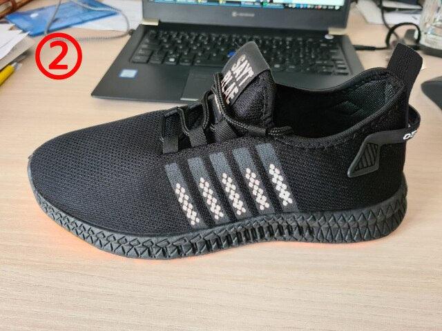 Men’s Lightweight Knit Trainers with Orange Sole