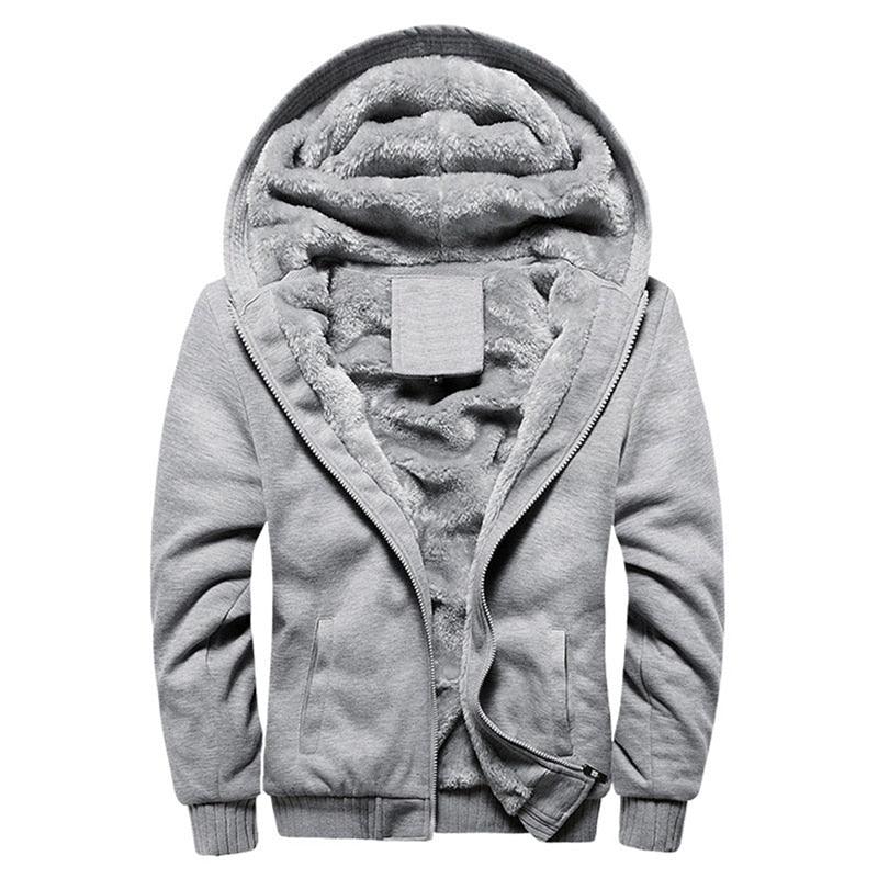 Men's Heavyweight Hooded Sweatshirt Jacket - Casual Winter Layer