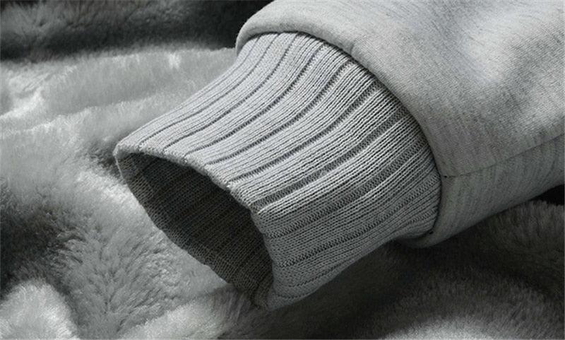 Men's Heavyweight Hooded Sweatshirt Jacket - Casual Winter Layer