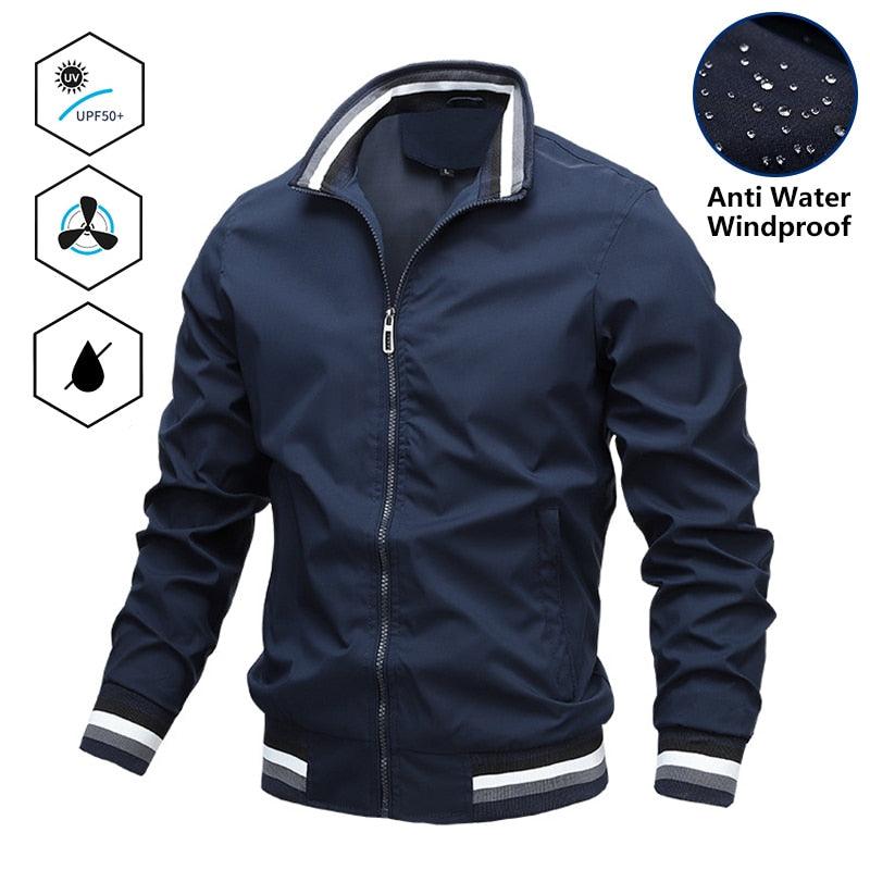 Men's Slim Fit Waterproof Windbreaker Jacket for Spring and Autumn
