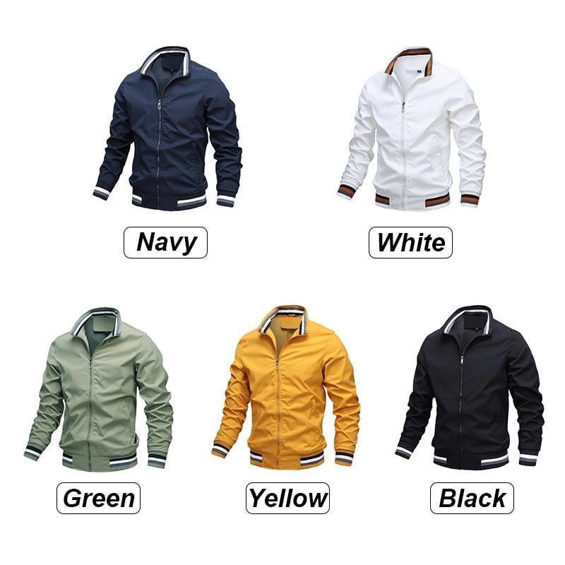 Men's Slim Fit Waterproof Windbreaker Jacket for Spring and Autumn